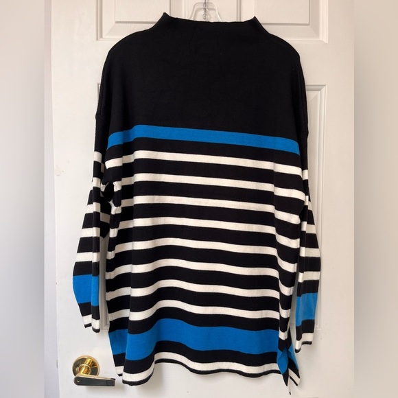Jones New York Striped Mock Neck Sweater 1X - Picture 6 of 10